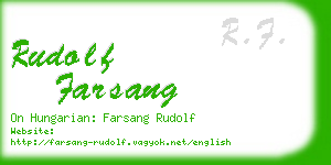 rudolf farsang business card